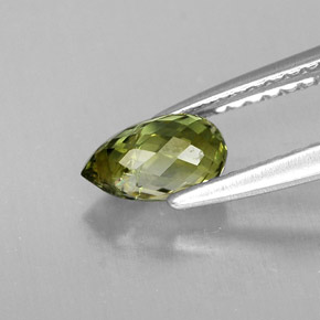 Tormalina naturale verde da 0,72 ct, briolette, VS-SI