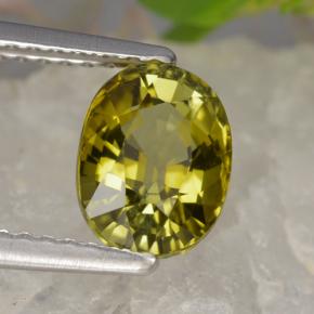 Tormalina naturale verde da 1,59 ct, taglio ovale, VVS-VS