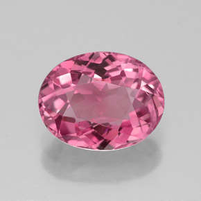 Tormalina naturale rosa da 1,46 ct, taglio ovale, VVS-VS