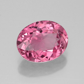 Tormalina naturale rosa da 1,46 ct, taglio ovale, VVS-VS