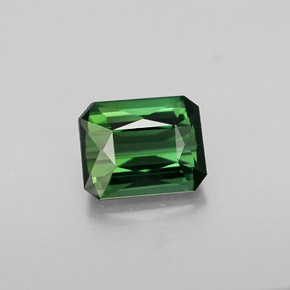 Tormalina naturale verde da 1,44 ct, taglio smeraldo, VVS