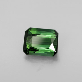 Tormalina naturale verde da 1,44 ct, taglio smeraldo, VVS