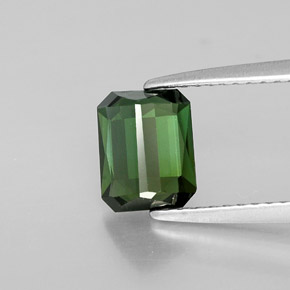 Tormalina naturale verde da 1,44 ct, taglio smeraldo, VVS