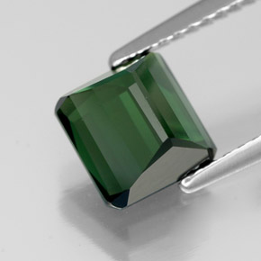 Tormalina naturale verde da 2,08 ct, taglio smeraldo, VVS