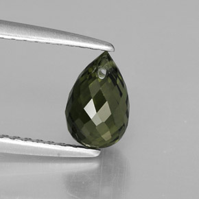 Tormalina naturale verde da 1,14 ct, briolette, VS