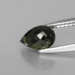 Tormalina naturale verde da 1,14 ct, briolette, VS
