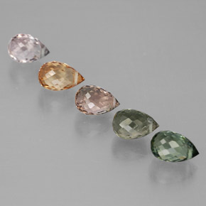 Tormalina naturale multicolore da 3,87 ct, briolette, VVS-VS