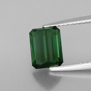Tormalina naturale verde da 1,68 ct, taglio smeraldo, VVS
