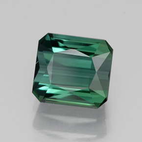 Tormalina naturale verde da 1,56 ct, taglio smeraldo, VVS-VS