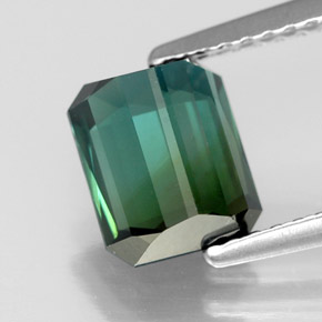 Tormalina naturale verde da 1,88 ct, taglio smeraldo, VVS
