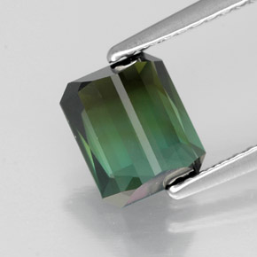 Tormalina naturale verde da 1,72 ct, taglio smeraldo, VVS-VS