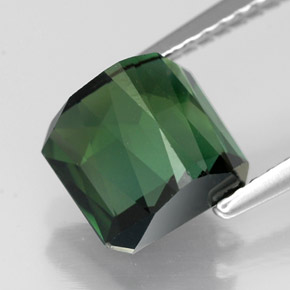 Tormalina naturale verde da 2,53 ct, taglio smeraldo, VVS