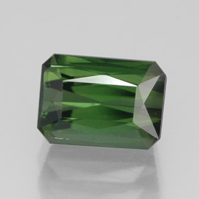 Tormalina naturale verde da 1,87 ct, taglio smeraldo, VVS