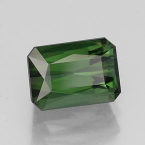 Tormalina naturale verde da 1,87 ct, taglio smeraldo, VVS