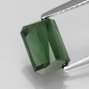 Tormalina naturale verde da 1,87 ct, taglio smeraldo, VVS