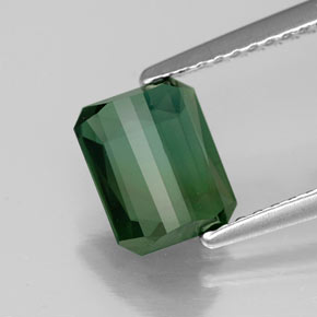 Tormalina naturale verde da 1,45 ct, taglio smeraldo, VVS