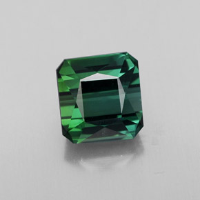 Tormalina naturale verde da 2,06 ct, taglio smeraldo, VVS