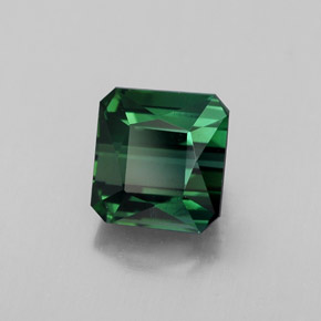 Tormalina naturale verde da 2,06 ct, taglio smeraldo, VVS