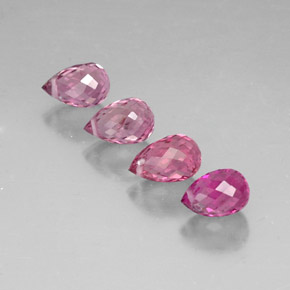 Tormalina naturale rosa da  ct, briolette, VVS-VS