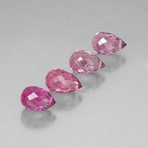 Tormalina naturale rosa da  ct, briolette, VVS-VS