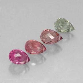 Tormalina naturale multicolore da  ct, briolette, VVS-VS
