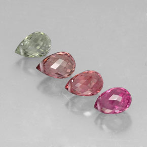 Tormalina naturale multicolore da  ct, briolette, VVS-VS