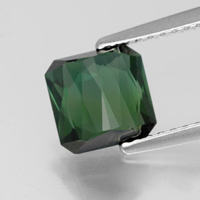 Tormalina naturale verde da 1,77 ct, taglio smeraldo, VVS