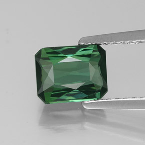 Tormalina naturale verde da 1,40 ct, taglio smeraldo, VVS