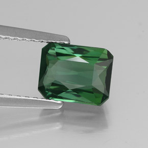 Tormalina naturale verde da 1,40 ct, taglio smeraldo, VVS