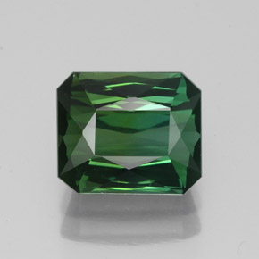 Tormalina naturale verde da 1,79 ct, taglio smeraldo, VVS-VS