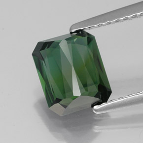 Tormalina naturale verde da 1,79 ct, taglio smeraldo, VVS-VS