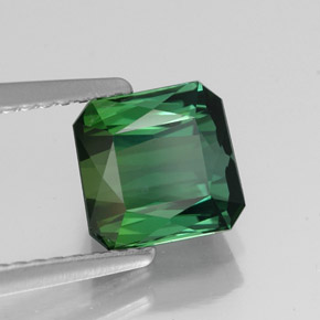 Tormalina naturale verde da 1,76 ct, taglio smeraldo, VVS-VS