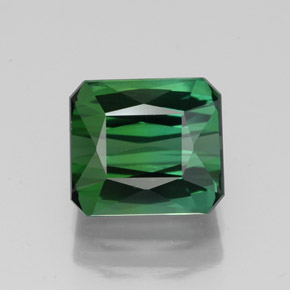 Tormalina naturale verde da 2,51 ct, taglio smeraldo, VVS