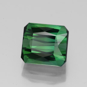 Tormalina naturale verde da 2,51 ct, taglio smeraldo, VVS