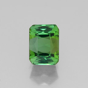 Tormalina naturale verde da 1,11 ct, taglio smeraldo, VVS-VS