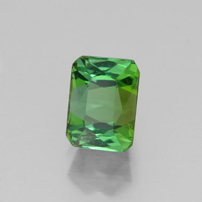 Tormalina naturale verde da 1,11 ct, taglio smeraldo, VVS-VS