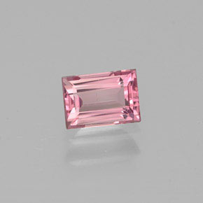 Tormalina naturale rosa da 0,42 ct, baguette, VVS