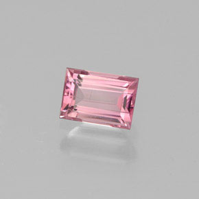 Tormalina naturale rosa da 0,42 ct, baguette, VVS