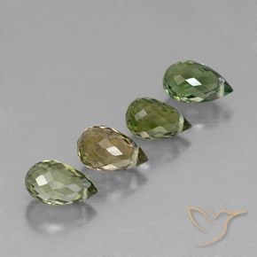 Gemme di Tormalina Verde scuro naturale da 2.20 ct, Taglio briolette, VS