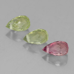Tormalina naturale multicolore da  ct, briolette, VS
