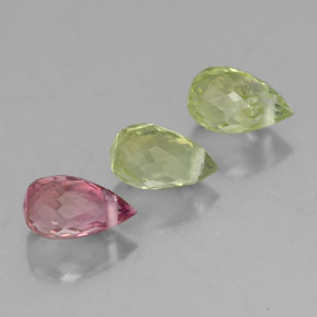 Tormalina naturale multicolore da  ct, briolette, VS