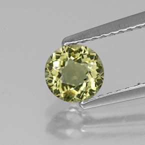 Tormalina naturale verde da 0,65 ct, taglio rotondo, VVS-VS