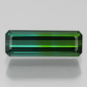 Tormalina naturale verde da 3,21 ct, taglio smeraldo, VVS