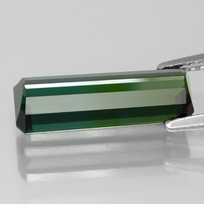 Tormalina naturale verde da 3,21 ct, taglio smeraldo, VVS