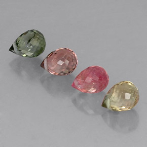 Tormalina naturale multicolore da  ct, briolette, VS