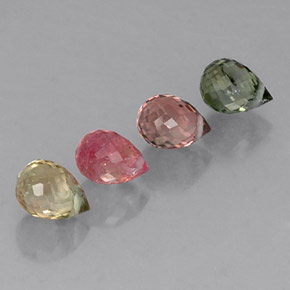 Tormalina naturale multicolore da  ct, briolette, VS