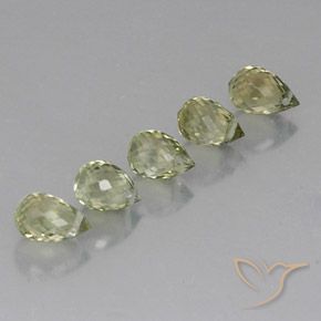 Gemme di Tormalina Verde salvia naturale da 2.48 ct, Taglio briolette, VS