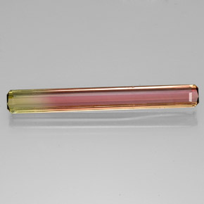 Tormalina naturale bicolore da 5,14 ct, taglio smeraldo, VS