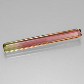 Tormalina naturale bicolore da 5,14 ct, taglio smeraldo, VS