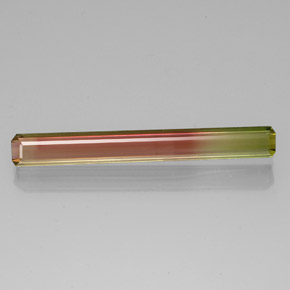 Tormalina naturale bicolore da 6,88 ct, taglio smeraldo, VVS-VS